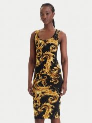 Versace Jeans Couture Sukienka codzienna 80HAO946 JS533 Czarny Slim Fit. Czarne sukienki damskie Versace Jeans Couture, bez wzorów, z jeansu, bez ramiączek. Za 1,179.00 zł.