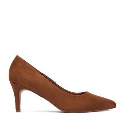 Czółenka JENNY. Brązowe czółenka damskie Jenny, bez wzorów, bez obcasa. Za 119.99 zł.
