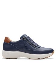 Clarks Sneakersy Tivoli Zip 26176649 Granatowy. Niebieskie obuwie sportowe damskie Clarks, ze skóry, bez zapięcia. Za 339.99 zł.