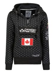 Canadian Peak Bluza "Gyrelle" w kolorze czarnym rozmiar: XL. Czarne bluzy damskie Canadian Peak, xl, z aplikacjami, z bawełny, z kapturem. Za 127.05 zł.