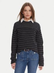 Tommy Hilfiger Sweter WW0WW46438 Szary Regular Fit. Szare swetry klasyczne damskie Tommy Hilfiger, s, z wełny, bez kołnierzyka. Za 559.99 zł.