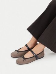 GINO ROSSI Baleriny C-24546LCP-DILETTA Szary. Szare balerinki damskie Gino Rossi, bez wzorów, ze skóry. Za 229.99 zł.