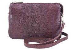 Listonoszka skórzana croco BARBERNI'S 604/1-5 bordowa. Czerwone shopper bag Barberinis, bez wzorów, ze skóry, małe, bez dodatków. Za 269.99 zł.