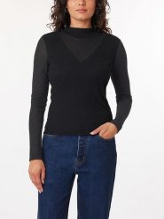 Scotch & Soda Koszulka w kolorze czarnym rozmiar: L. Czarne koszulki damskie Scotch & Soda, l, bez wzorów, prążkowane, bez kołnierzyka, bez ramiączek. Za 91.99 zł.