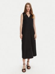 Weekend Max Mara Sukienka codzienna Egoista 2515221072 Czarny Regular Fit. Czarne sukienki damskie Weekend Max Mara, bez wzorów, ze lnu, bez ramiączek. Za 1,539.00 zł.
