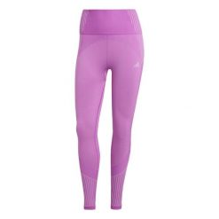 Legginsy Seamless Branded 7/8. Fioletowe legginsy damskie Adidas, l, bez wzorów, z materiału. W wyprzedaży za 170.65 zł.