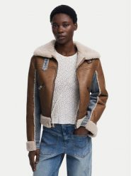 Desigual Kurtka z imitacji skóry Double 25WWEW39 Brązowy Regular Fit. Brązowe kurtki damskie Desigual, m, bez wzorów, z bawełny, bez kaptura. Za 710.95 zł.