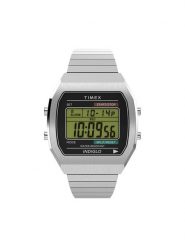 Timex Zegarek T80 TW2W47700 Srebrny. Szare, cyfrowe zegarki damskie Timex, srebrne. Za 369.99 zł.