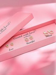 Created with Love 3-częściowy zestaw kolczyków-wkrętek "Believe" z cyrkoniami rozmiar: onesize. Żółte kolczyki damskie Created with Love, z cyrkonią, z mosiądzu. Za 56.99 zł.