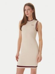 Guess Sukienka dzianinowa V6GK04 Z0648 Beżowy Regular Fit. Brązowe sukienki damskie Guess, z aplikacjami, z dzianiny, bez ramiączek. Za 469.99 zł.
