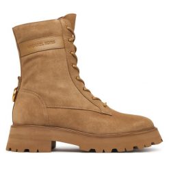 Trzewiki MICHAEL Michael Kors. Brązowe botki damskie MICHAEL Michael Kors, bez obcasa, na płaskiej podeszwie, bez zapięcia. Za 1,169.00 zł.