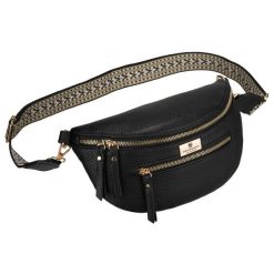 Czarna saszetka damska ze skóry ekologicznej, jednokomorowa Peterson PTN MIS-15. Czarne nerki i saszetki damskie Peterson, bez wzorów, ze skóry ekologicznej. Za 74.99 zł.