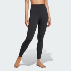Legginsy All Me Sculpt 7/8. Czarne legginsy damskie Adidas, bez wzorów, z materiału, na jogę i pilates, climacool (adidas). Za 279.00 zł.
