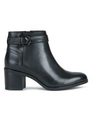 Geox Skórzane botki "Asheel" w kolorze czarnym na obcasie rozmiar: 39. Czarne botki damskie Geox, z gumy, eleganckie, bez obcasa, na obcasie, bez zapięcia. Za 183.59 zł.