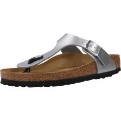 Japonki damskie Birkenstock Gizeh BF. Niebieskie klapki damskie Birkenstock, bez wzorów, z materiału, bez obcasa, bez zapięcia. Za 309.00 zł.