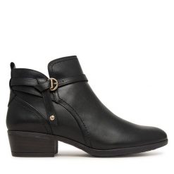 Botki Pikolinos. Czarne botki damskie Pikolinos, bez obcasa, na słupku, bez zapięcia. Za 759.99 zł.