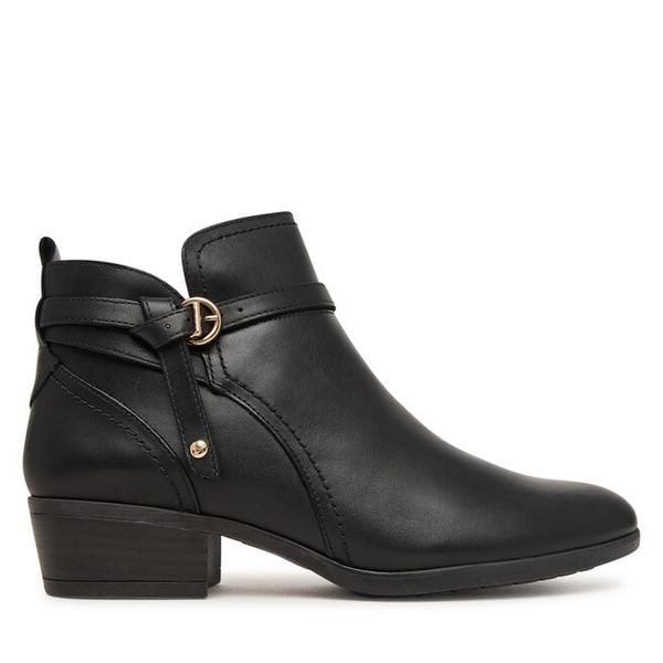Botki Pikolinos. Czarne botki damskie Pikolinos, bez obcasa, na słupku, bez zapięcia. Za 759.99 zł.
