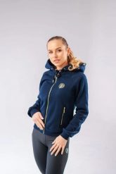 Bluza jeździecka Josie. Niebieskie bluzy damskie JD ATTACK, l, bez wzorów, z bawełny, bez kaptura. Za 332.30 zł.