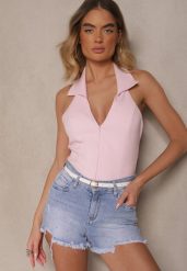 Niebieskie Szorty Jeansowe z Bawełny Ozdobione Cyrkoniami Folisca. Niebieskie szorty damskie Renee, z aplikacjami, z bawełny. Za 69.99 zł.