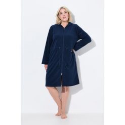 Damskie Szlafrok kaptur tunel 2-kierunkowy zamek błyskawiczny długi rękaw. Niebieskie szlafroki damskie Ulla Popken, bez wzorów, z bawełny, bez kaptura. Za 279.99 zł.