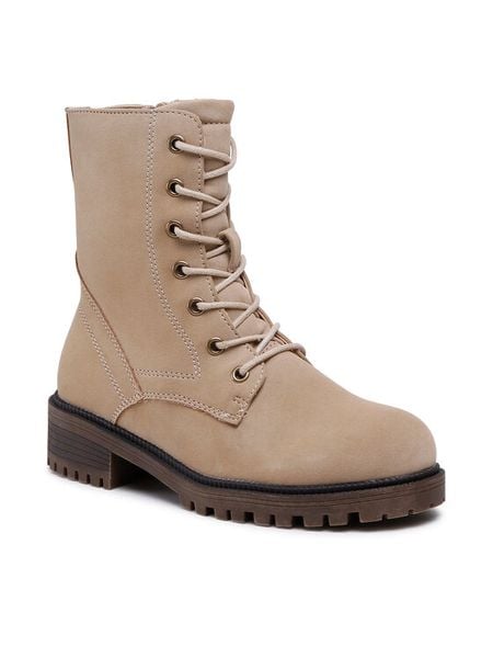 Clara Barson Trapery WS5600-09 Beżowy. Brązowe trapery damskie Clara Barson, ze skóry, bez zapięcia. Za 119.99 zł.