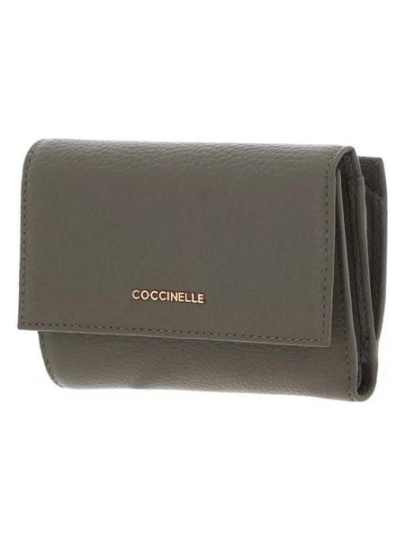 COCCINELLE Skórzany portfel w kolorze khaki - 14 x 10 x 2 cm rozmiar: onesize. Brązowe portfele damskie Coccinelle, bez wzorów, z materiału. Za 414.33 zł.