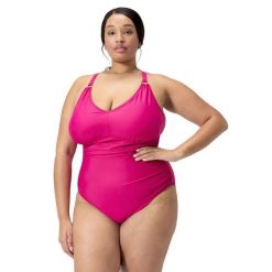 Strój Kąpielowy Speedo Shaping V Neck Plus – Różowy - Rozmiar 44. Czerwone stroje jednoczęściowe Speedo, bez wzorów. Za 1,921.47 zł.