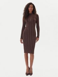 Fracomina Sukienka dzianinowa FJ25WD5006K463Q7 Brązowy Slim Fit. Brązowe sukienki damskie Fracomina, bez wzorów, z dzianiny, bez ramiączek. Za 499.99 zł.