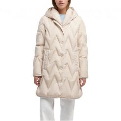 Kurtka GEOX W PLUMMERY Beżowy. Brązowe kurtki damskie Geox, bez wzorów, z tkaniny, bez kaptura. Za 1,283.00 zł.