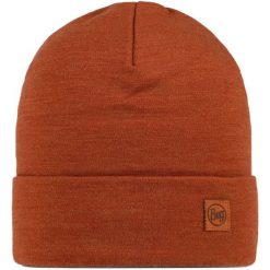 Czapka zimowa z wełny merino heavyweight. Brązowe czapki damskie Buff, na zimę, bez wzorów, z wełny. Za 129.99 zł.