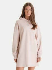 Calvin Klein Jeans Sukienka dzianinowa Monologo LV047D229G Beżowy Regular Fit. Brązowe sukienki damskie Calvin Klein Jeans, bez wzorów, z bawełny, bez ramiączek. Za 529.99 zł.