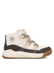 Skechers Botki Yana 180320/NTBR Beżowy. Brązowe botki damskie Skechers, z materiału, bez obcasa, na płaskiej podeszwie, bez zapięcia. Za 319.99 zł.