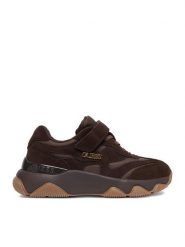 Guess Sneakersy EO-CP40GG24W2026 Brązowy ciemny. Brązowe buty sportowe dziewczęce Guess, ze skóry, bez zapięcia. Za 279.99 zł.