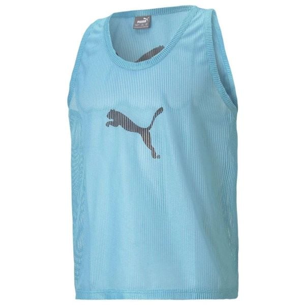 Koszulka Puma Bib. Niebieskie koszulki damskie Puma, l, bez wzorów, bez kołnierzyka, bez ramiączek. Za 34.90 zł.