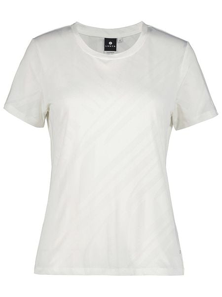 LUHTA Koszulka "Karisto" w kolorze białym rozmiar: XL. Białe bluzki damskie Luhta, xl, bez wzorów, bez kołnierzyka, bez ramiączek. Za 61.17 zł.