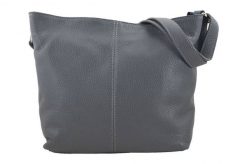 Listonoszka skórzana BARBERINI'S szara 12-3. Szare shopper bag Barberinis, bez wzorów, ze skóry, duże, bez dodatków. Za 199.99 zł.