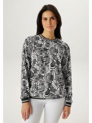 Aniston Bluzka w kolorze czarno-białym rozmiar: 36. Czarne bluzki damskie Aniston, bez wzorów, bez kołnierzyka, bez ramiączek. Za 173.99 zł.