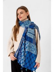 Lucky Bees Szal w kolorze niebieskim - 180 x 85 cm rozmiar: onesize. Niebieskie szaliki damskie Lucky Bees, bez wzorów, z bawełny. Za 65.95 zł.