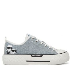 Trampki KARL LAGERFELD. Niebieskie trampki damskie KARL LAGERFELD, bez wzorów, bez zapięcia. Za 629.99 zł.