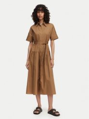 Marella Sukienka koszulowa Fauna 2615221172 Beżowy Regular Fit. Brązowe sukienki damskie Marella, bez wzorów, z bawełny, bez ramiączek. Za 749.99 zł.