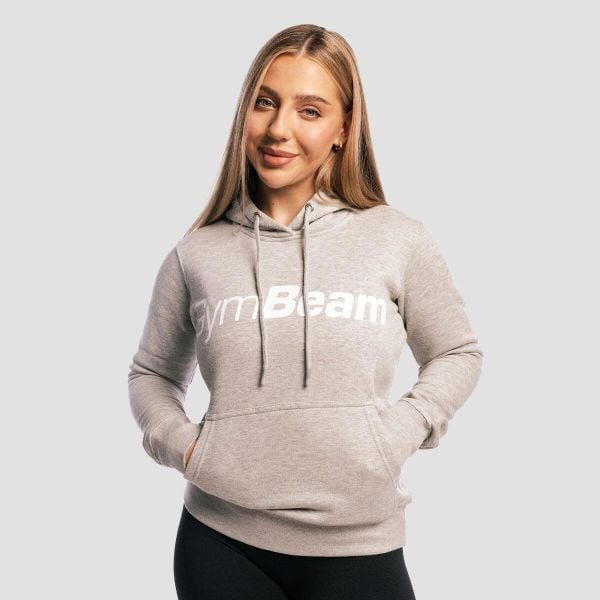 Bluza damska fitness z kapturem Athlete. Szare bluzy damskie GYMBEAM, xl, bez wzorów, z bawełny, z kapturem. Za 82.90 zł.