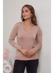 Soft Cashmere Sweter w kolorze karmelowym rozmiar: 38/40. Brązowe swetry klasyczne damskie Soft Cashmere, bez kołnierzyka. Za 83.42 zł.