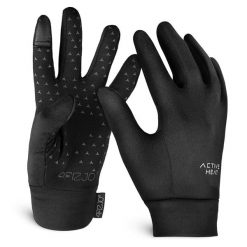 Rękawiczki termiczne unisex czarne 4FIZJO do biegania. Czarne rękawiczki damskie 4FIZJO, bez wzorów. Za 45.00 zł.