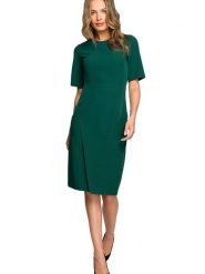 Stylove Sukienka w kolorze ciemnozielonym rozmiar: XXL. Zielone sukienki damskie Stylove, bez wzorów, bez ramiączek. Za 207.88 zł.