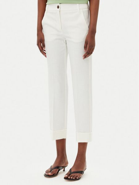 Marella Spodnie materiałowe Duello 2515131191 Écru Regular Fit. Spodnie materiałowe damskie Marella, bez wzorów, z materiału. Za 299.99 zł.