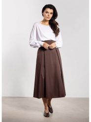 Awama Spódnica w kolorze brązowym rozmiar: XL. Brązowe spódnice damskie Awama, xl, bez wzorów, z tkaniny, maxi. Za 135.81 zł.