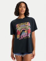 Roxy T-Shirt ERJZT06023 Czarny Regular Fit. Czarne t-shirty damskie Roxy, m, bez wzorów, z bawełny, bez kołnierzyka. Za 159.99 zł.