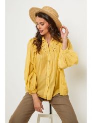 Lin Passion Bluzka w kolorze żółtym rozmiar: 34/36. Żółte bluzki damskie Lin Passion, bez wzorów, z bawełny, klasyczne, bez kołnierzyka, bez ramiączek. Za 121.99 zł.