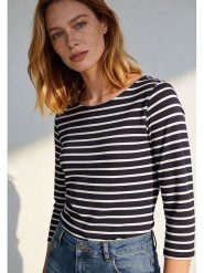 More & More Koszulka w kolorze czarno-białym rozmiar: 38. Czarne bluzki damskie More & More, bez wzorów, bez kołnierzyka, bez ramiączek. Za 130.99 zł.