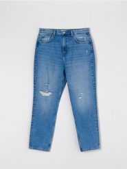 Jeansy mom high waist - niebieski. Niebieskie jeansy damskie Sinsay, z podwyższonym stanem. Za 79.99 zł.